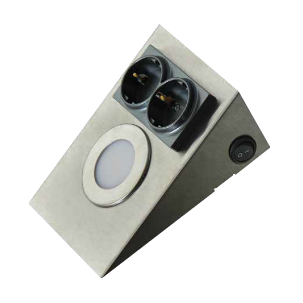 2,5 W LED'li Prizli, Tezgah Altı Armatür (Saten)