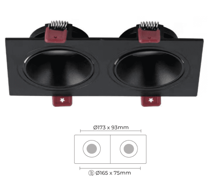 İkili Kare Led Spot Sıva Altı RAVA4152-S